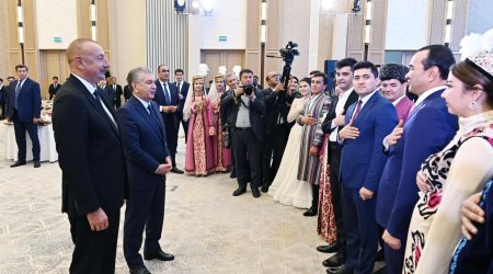 Şavkat Mirziyoyev İlham Əliyevin şərəfinə qəbul təşkil etdi - FOTO