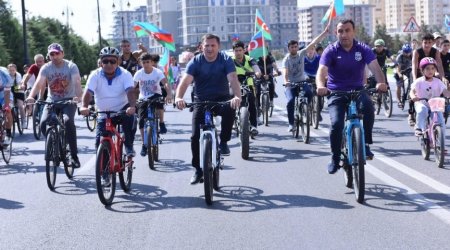 Sumqayıtda keçirilən veloyürüşdə 70 nəfər iştirak etdi - FOTO