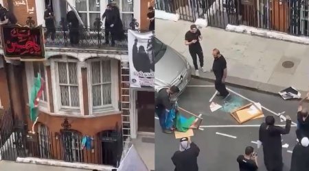 Londondakı səfirliyimizə bu radikal dini qruplaşma HÜCUM EDİB - VİDEO