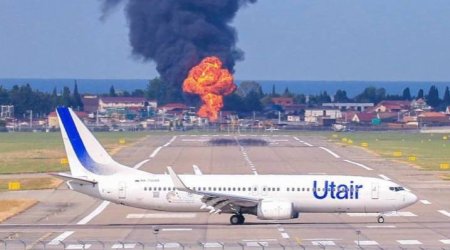 Soçidə hava limanı yaxınlığında YANĞIN - VİDEO