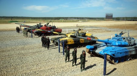 “Tank biatlonu” müsabiqəsinin yarımfinalı keçirildi - FOTO