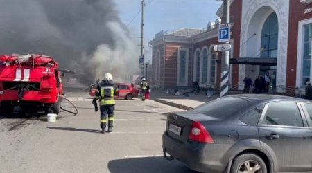 Ukraynada dəmiryolu stansiyası vuruldu - 15 ölü, 50 yaralı var - VİDEO