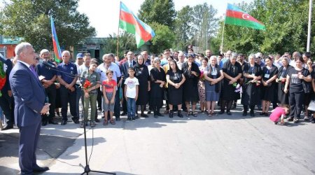 Tərtərdə şəhidin xatirəsinə inşa edilən bulağın açılışı oldu - FOTO