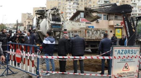 Bakıda qəza baş verən ərazidən su tamamilə çəkildi – FOTO