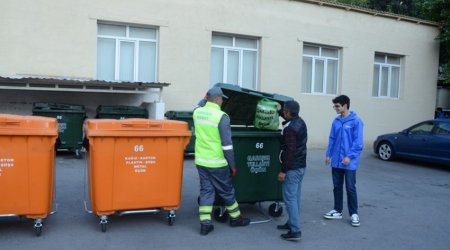 Paytaxtın bu ərazisində tullantılar üçün KONTEYNER MEYDANÇASI yaradılıb - FOTO 