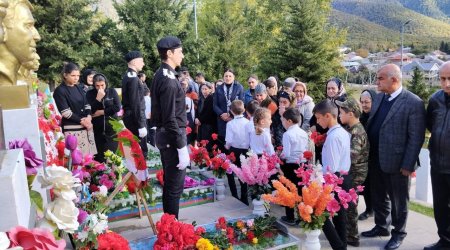 Oğuzda Vətən Müharibəsi qəhrəmanı doğum günündə anıldı - FOTO