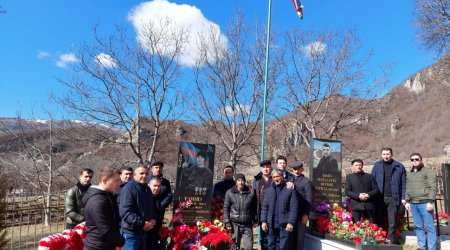 Şəki və Oğuzda şəhidlərin xatirəsi yad edilib - FOTO