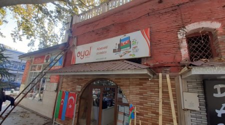Ağdaşda abidələrin üzərindəki reklam lövhələri söküldü - FOTO
