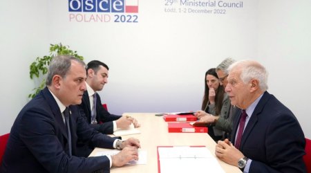 Ceyhun Bayramov Polşada Borellə regional problemləri müzakirə etdi - FOTO