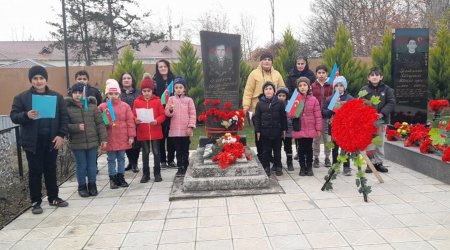 Şəhidin məzarı başında anım günü keçirildi - FOTO