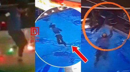“Dəniz mall”da suya düşən fotoqrafı mühafizəçi belə xilas etdi - VİDEO