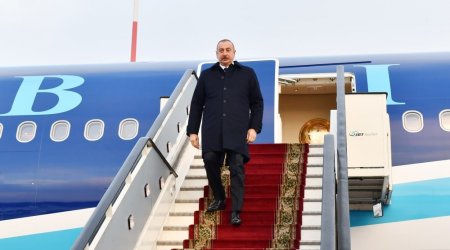 İlham Əliyev Sankt-Peterburqa getdi - FOTO/VİDEO