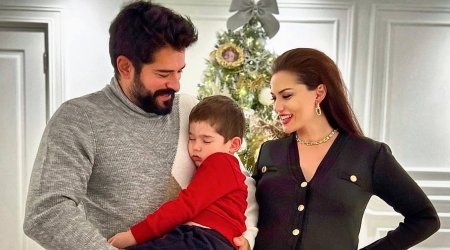 Yeni il gecəsi oğlu Burak Özçivitin qucağında YUXUYA GETDİ - FOTO