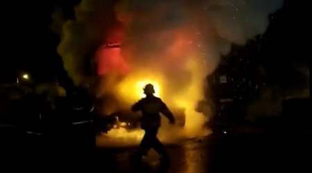 Dizellə dolu “Shacman” partlayışdan son anda belə xilas edildi - FOTO/VİDEO
