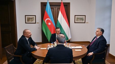 Azərbaycan Prezidentinin Viktor Orbanla məhdud tərkibdə görüşü olub - FOTO/VİDEO