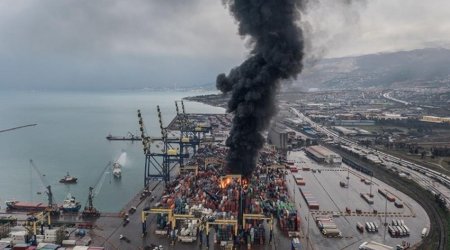 İsgəndərun limanında yanğın DAVAM EDİR – VİDEO  