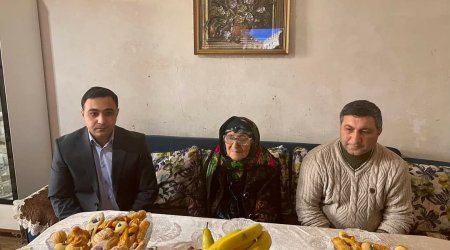 Kəlbəcər rayonunun 101 yaşlı şəhid anası ziyarət olundu - FOTO