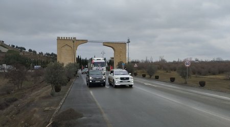 Ağdamdan yardımla dolu ilk yük maşını zəlzələ bölgəsinə YOLA DÜŞDÜ - FOTO 