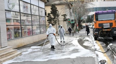 Bakıda İMƏCİLİK: 370 küçə YUYULDU - FOTO 