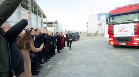 Azərbaycandan növbəti yardım tırları Türkiyəyə yola salındı – FOTO  