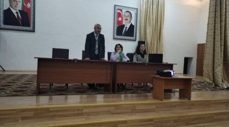 Oğuzda ADA Universitetinin nümayəndələri məktəblilərlə görüşüb - FOTO
