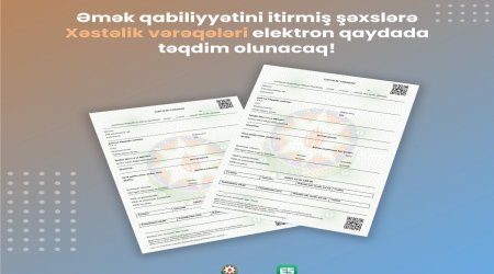 Azərbaycanda YENİLİK: “Elektron xəstəlik vərəqəsi” sisteminə KEÇİRİLİR