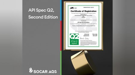 SOCAR AQŞ “API Spec Q2” İkinci Nəşr Sertifikatını əldə edib