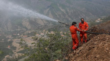Laçında Sarıbaba dağından şəhərədək su xətti çəkilib - FOTO/VİDEO 