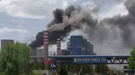 Türkiyənin ən böyük istilik elektrik stansiyasında YANĞIN OLUB - VİDEO 