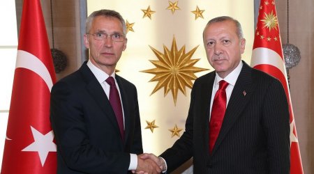 Ərdoğan NATO-nun baş katibini qəbul etdi - VİDEO