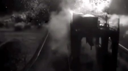 Ukraynada SES-in vurulma anı - VİDEO 