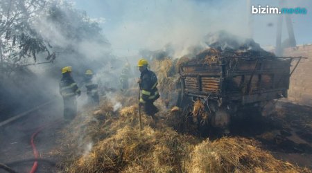 Şəkidə yük maşını YANDI: Sürücü xəsarət aldı – FOTO  