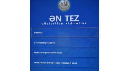 Ədliyyə Nazirliyinin “ƏN TEZ” xidmətinin tətbiq dairəsi artırılacaq