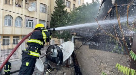 Yasamalda binadakı yanğın SÖNDÜRÜLDÜ - FOTO/VİDEO