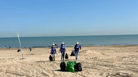 Sahilboyu ərazilər 1 tona yaxın plastik və digər tullantılardan təmizlənib - FOTO 