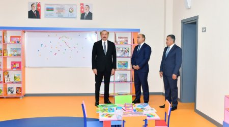 İlham Əliyev yeni məktəb binasının açılışında iştirak edib - FOTO/VİDEO