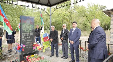 Xaçmazda şəhid Elnur Rüstəmovun anım mərasimi keçirilib - FOTO 