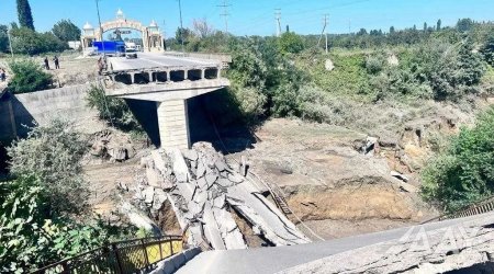 Xaçmazda çökmüş körpünün yerində yenisi TİKİLƏCƏK - FOTO/VİDEO