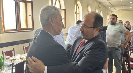 Türkiyə səfiri şəhid polisin yas mərasimində - FOTO