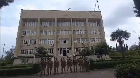 Ağdərənin mərkəzində Azərbaycan bayrağı qaldırıldı - VİDEO