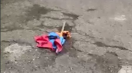 Ağdərədə separatçıların əski parçası yerə atıldı - ANBAAN VİDEO