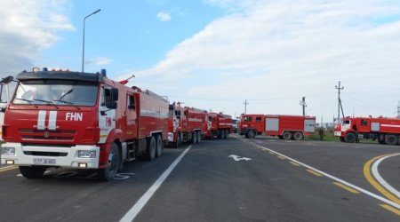 Xankəndi şəhərinə yanğınsöndürmə briqadası göndərildi - FOTO