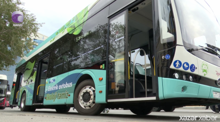 Bakıda ilk elektrik mühərrikli avtobusla sərnişin DAŞINIR - VİDEO