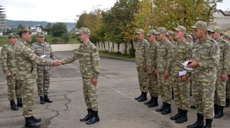 Bir qrup hərbi qulluqçu tərxis olundu - FOTO/VİDEO