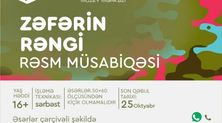 “Mədəniyyət Könüllüləri” İctimai Birliyi “Zəfərin Rəngi” adlı rəsm müsabiqəsini ELAN EDİR  