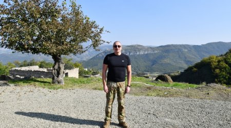 Prezidentimiz Xankəndi şəhərinin Kərkicahan qəsəbəsində - FOTO