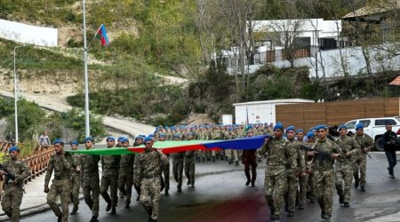 Laçında Zəfər Günü ilə bağlı yürüş keçirilir - FOTO 