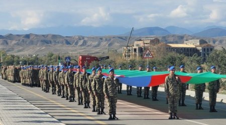 Zəngilanda Zəfər Günü münasibətilə hərbçilərin yürüşü keçirilib