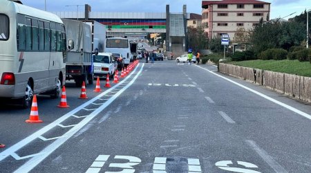 Bakı-Sumqayıt yolunda avtobus zolağı çəkilir - FOTO