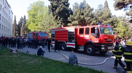 Gəncədə ATS binasında yanğın olub